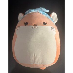 NWT Squishmallows 12” Inch Erica‎ the Orange Chinchilla w Blue Flower Headband